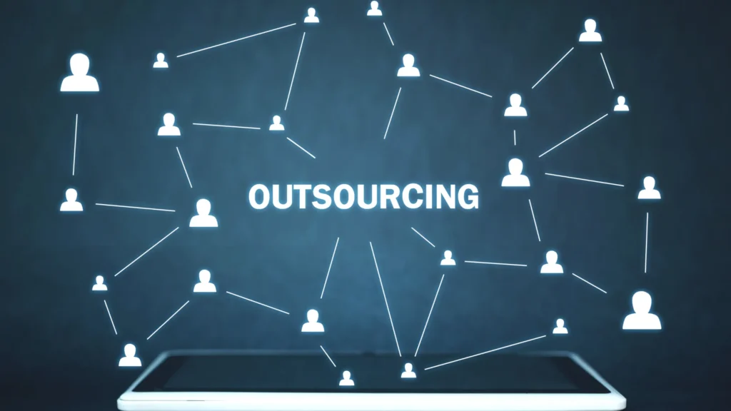 Network of people connected by lines, illustrating outsourcing SEO to the Philippines for global collaboration.