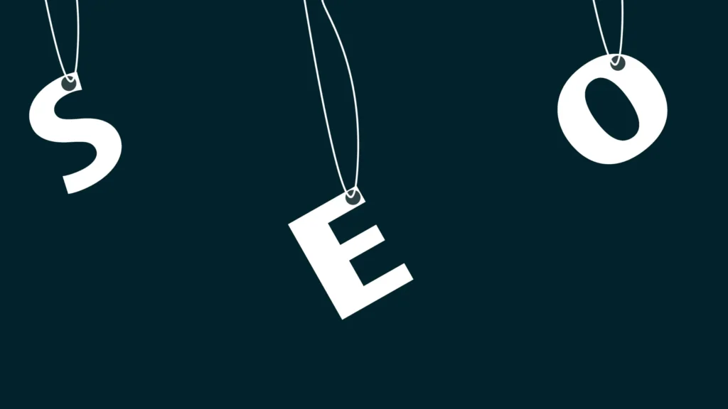 Hanging letters "S", "E", and "O" depicting the concept of SEO, focusing on Local SEO for Churches.